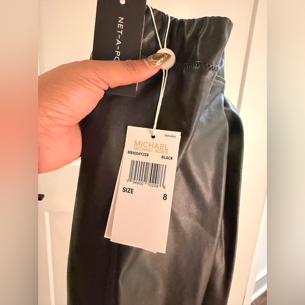 Michael Kors Black Leather Like Leggings